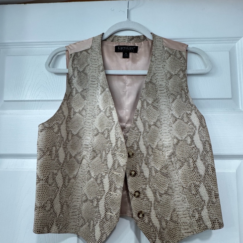 Karen Kane Beige Textured Vest